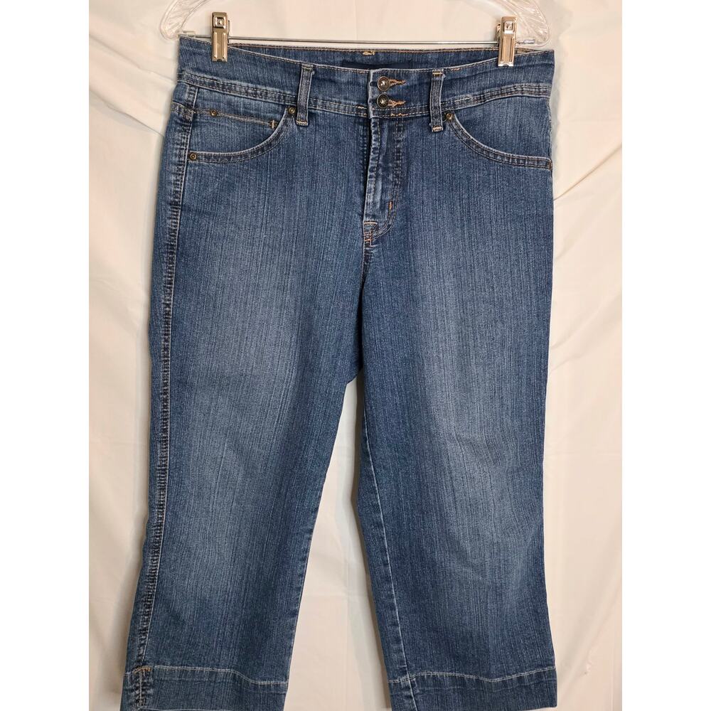 Bandolinoblu Cropped Jeans Women's Size 8 Wide Leg Cotton Blend Stylish Classic